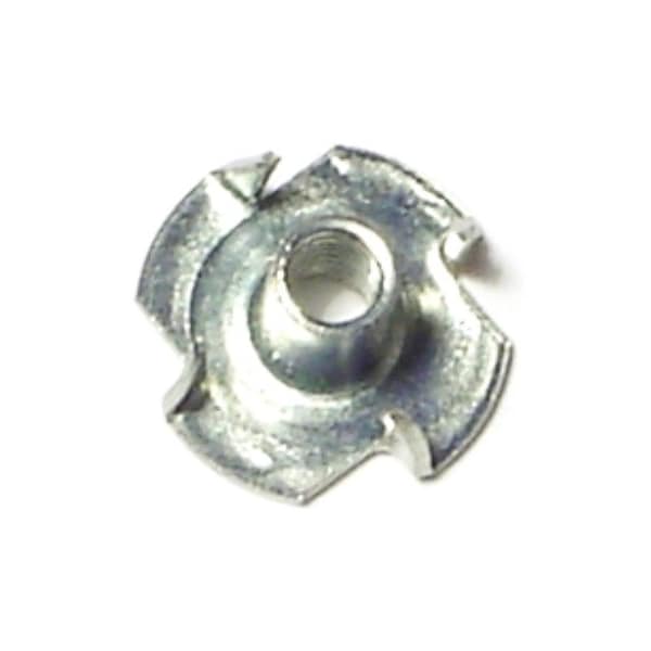 Midwest Fastener T-Nut, 4 Prongs, M4, Steel, Zinc Plated, 8 mm Barrel Ht, 10 PK 72521 - main